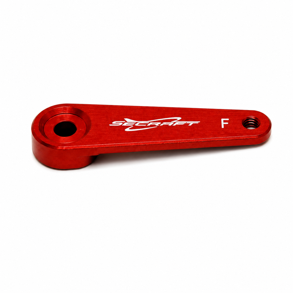 Servo Arm, 1.25" (31.75mm) x 3mm Futaba 25T Aluminum, Red (Secraft V1)