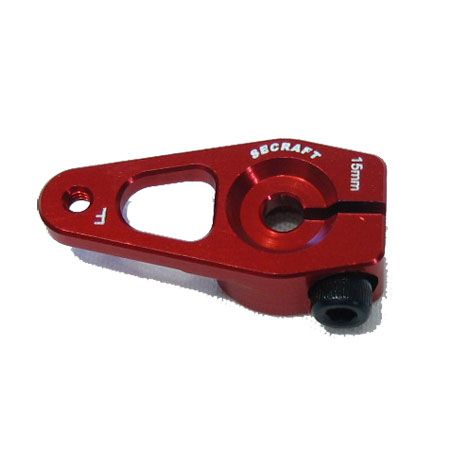 Servo Arm, 15mm (.59") M2 Futaba 25T Aluminum, Red (Secraft V2)