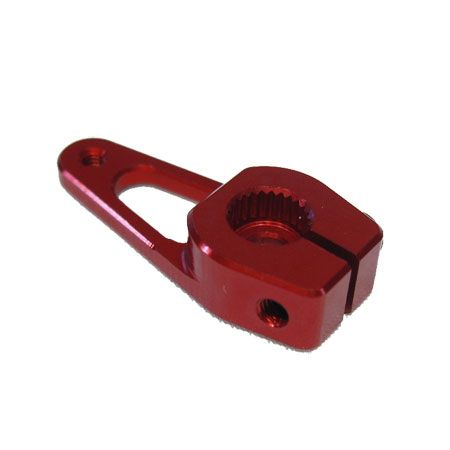 Servo Arm, 18mm (.70") M2 Futaba 25T Aluminum, Red Secraft V2