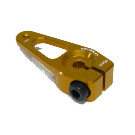 Servo Arm, 18mm (.70") M2 JR 23T Aluminum, Gold, V2 (Secraft)