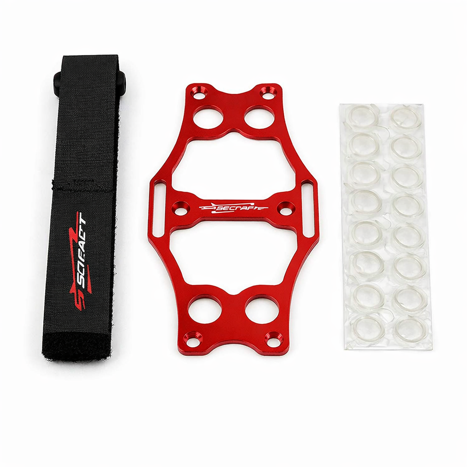 Secraft Battery Bed V2 Medium – Aluminum RC Battery Mount (Red, Blue, Black)