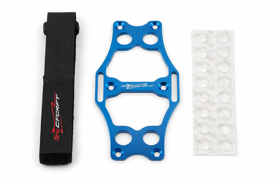 Secraft Battery Bed V2 Medium – Aluminum RC Battery Mount (Red, Blue, Black)