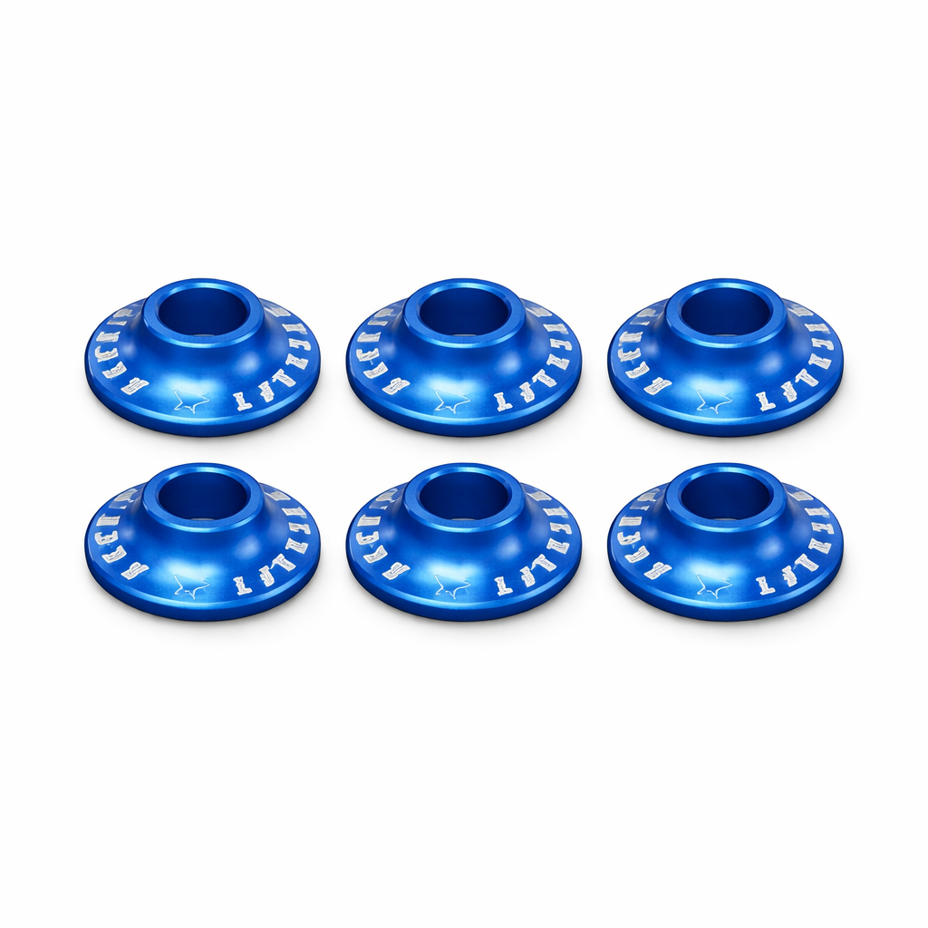 Secraft 3mm wide washers blue 6 pack for RC airplane hardware