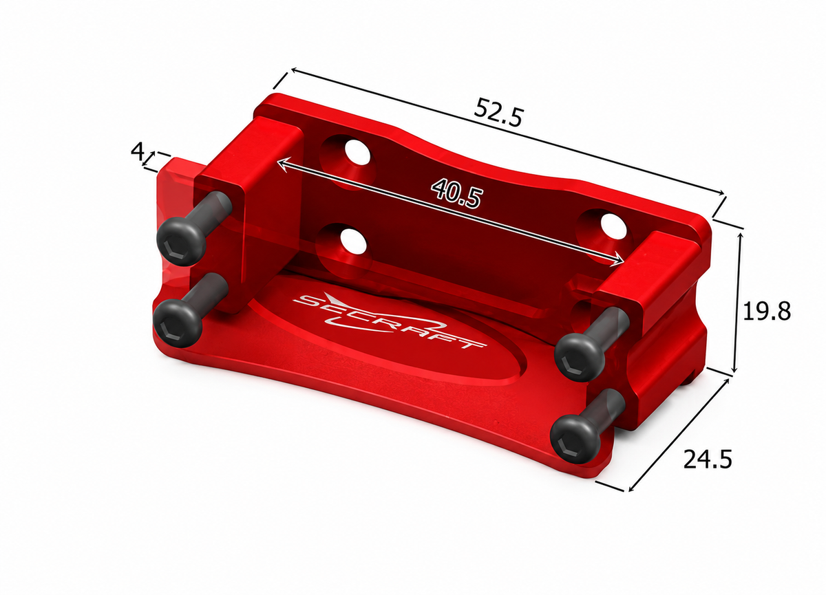 Secraft Side Servo Mount V2 - Aluminum (Red)