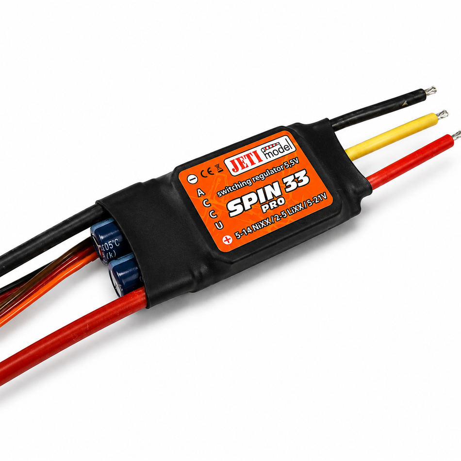 Jeti Spin Pro 33 Brushless ESC with Telemetry | 33A 2S-5S LiPo BEC