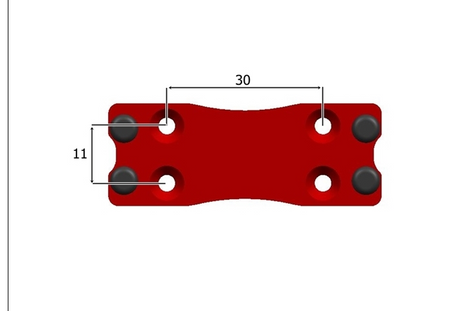 Secraft Side Servo Mount V2 - Aluminum (Red)