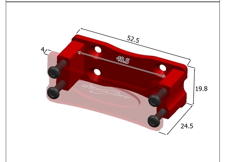 Secraft Side Servo Mount V2 - Aluminum (Red)