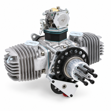 Stinger Pro 125cc twin gas engine with front-mounted electric starter and ESC