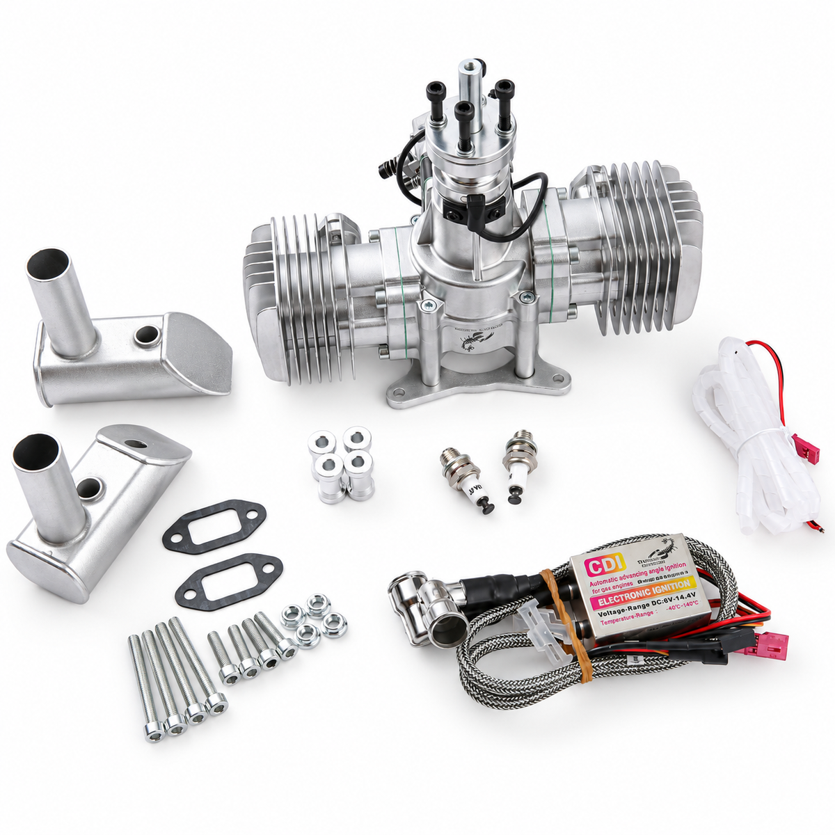 Stinger 70cc Twin Gas Engine dimensions
