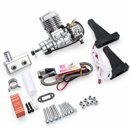 RCGF Stinger 10cc SE gas engine with muffler parts
