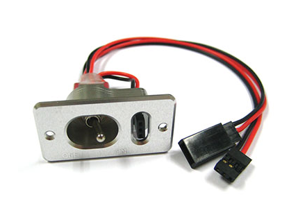 Gator Rc HD Power Switch Flush Mount with JR Universal plugs and Charging Jack