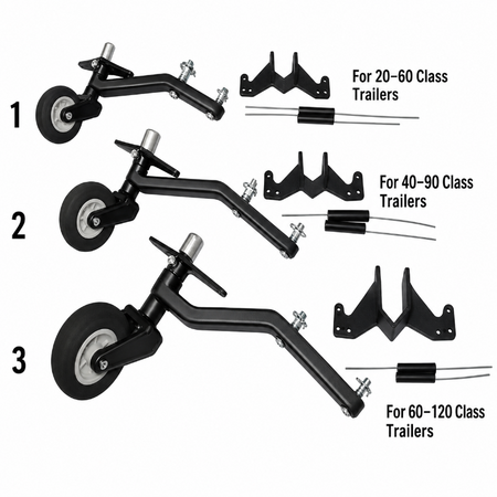 Lightweight carbon fiber RC airplane tail wheel assembly with steering arm and foam wheel