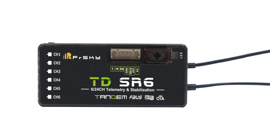 FrSky TD SR6 Tandem 6 Ch. Receiver With Stabilization