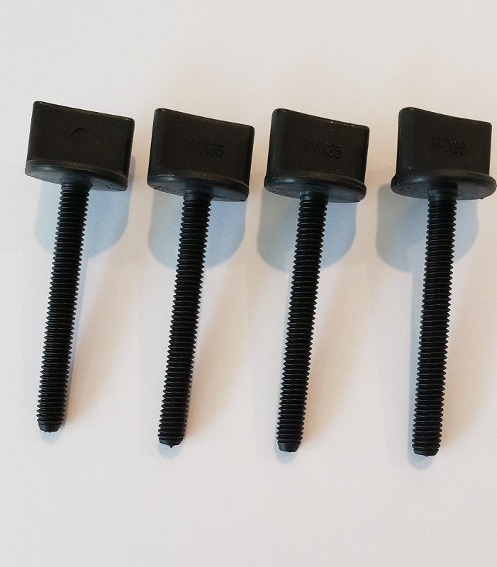 Wing Bolts, 4mm x 35mm Nylon, Black 4 Pack (Gator)