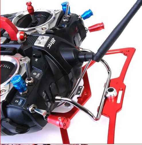 Cavalletto Pieghevole In Lega Per Trasmettitori Radio RC – Compatibile Taranis, Futaba, JR, Spektrum DX6 DX8 DX9, QX7, X9 E Simili - Foto 1