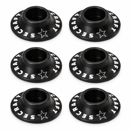 Secraft M3 Aluminum Wide Washers – Black, 6 Pack