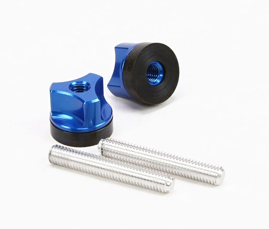 Wing Bolt, 1/4-20 Aluminum w/ Nut, Blue (Secraft)