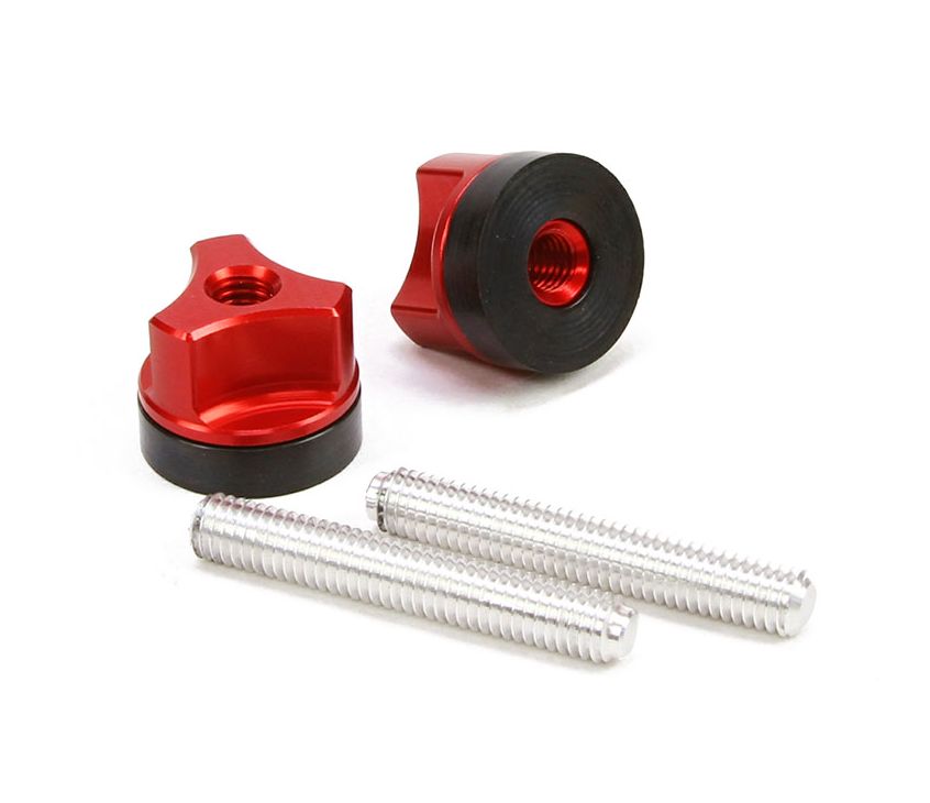 Wing Bolt, 1/4-20 Aluminum w/ Nut, Red (Secraft)