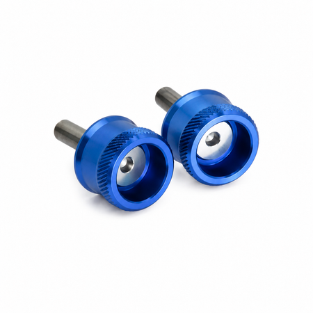 Secraft aluminum wing bolts M3 or M4 red and blue 2 pack for RC aircraft