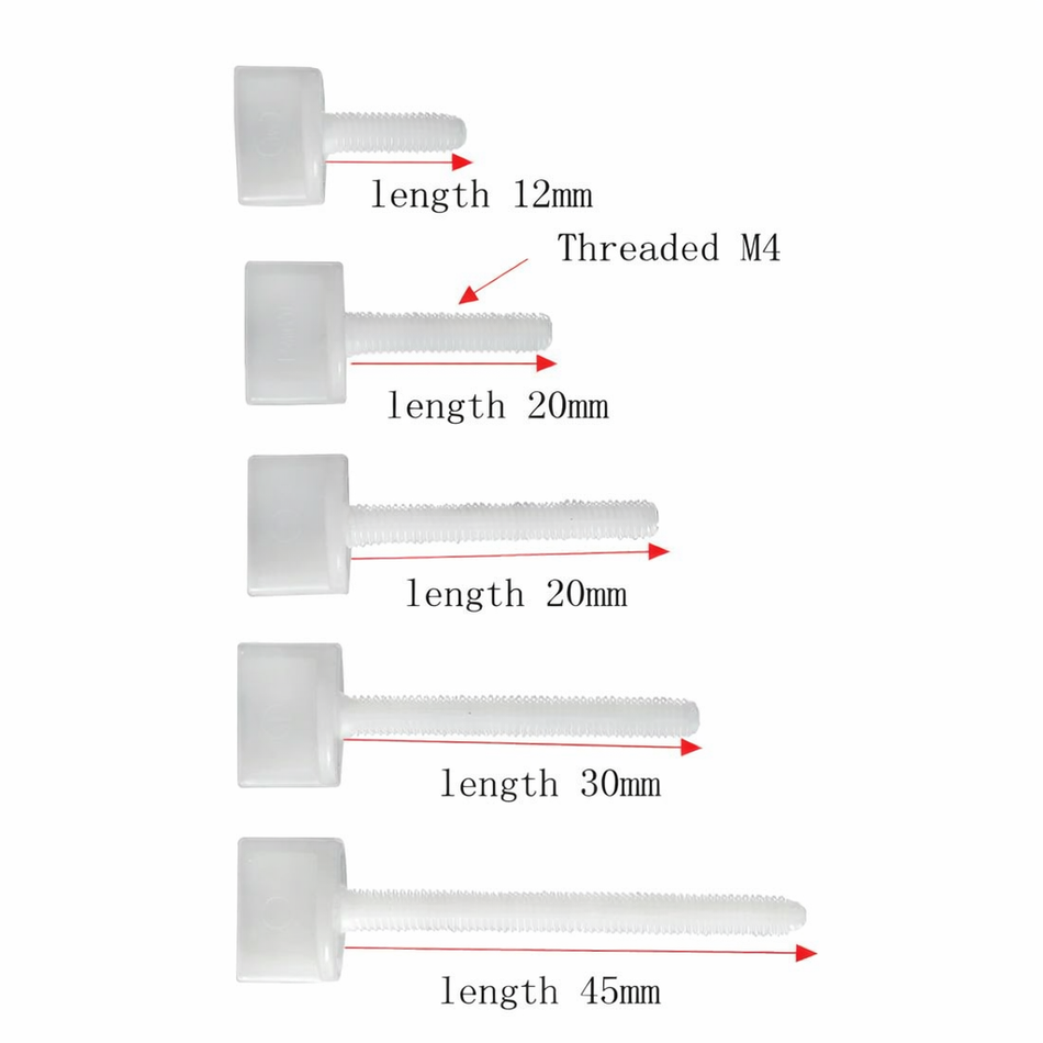 Gator-RC M4 Metric Nylon Wing Bolts - 4 Pack (12mm to 45mm Lengths)