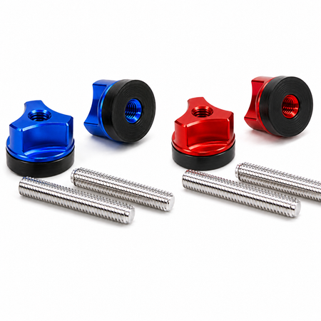 Secraft M6 Aluminum Wing Bolts, Red or Blue, 2 Pack