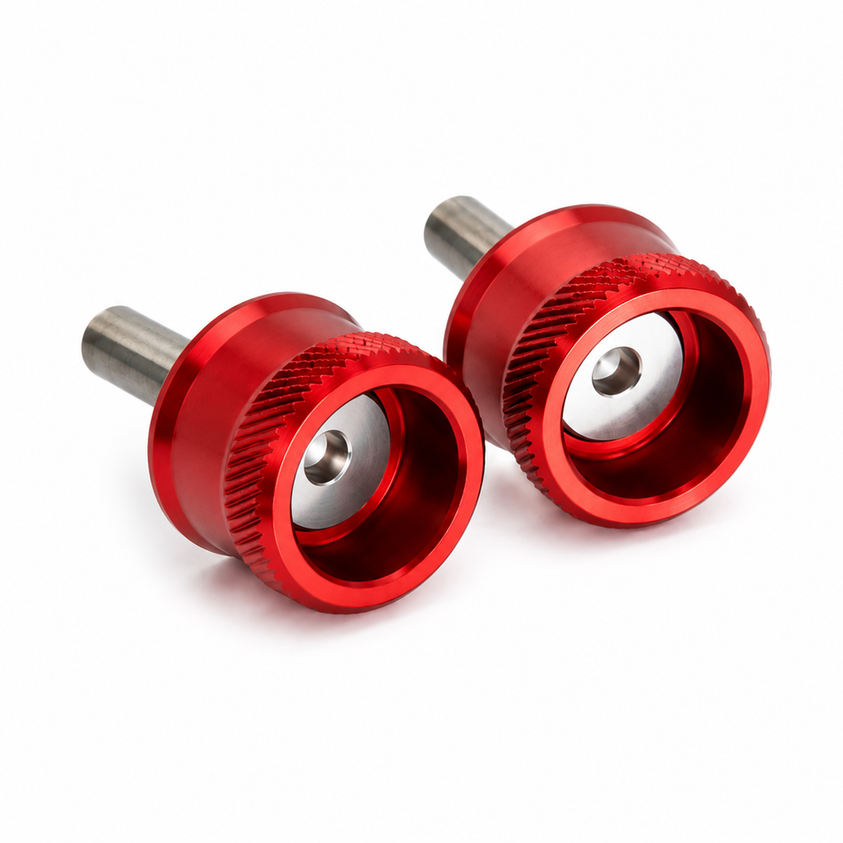 Secraft aluminum wing bolts M3 or M4 red and blue 2 pack for RC aircraft